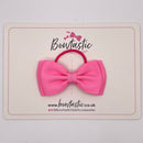 3 Inch Flat Double Bow Thin Elastic - Geranium Pink