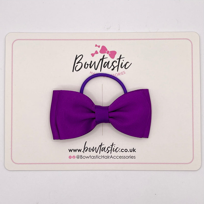 3 Inch Flat Double Bow Thin Elastic - Ultra Violet