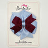 3 Inch Pinwheel Bow - Burgundy & Bluebell