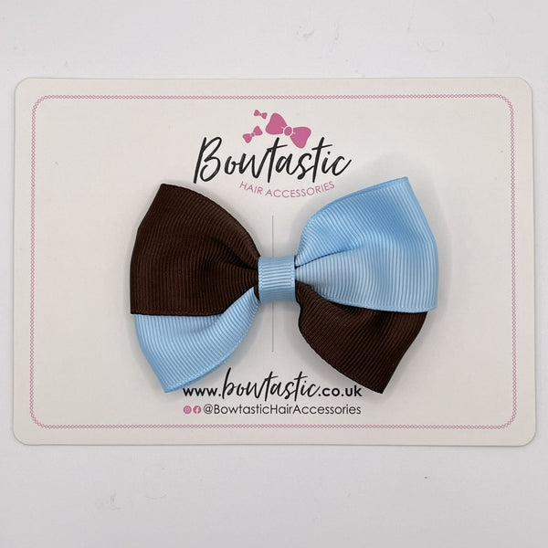 3.5 Inch Twist Bow - Brown & Blue Topaz