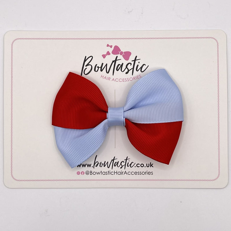 3.5 Inch Twist Bow - Red & Bluebell