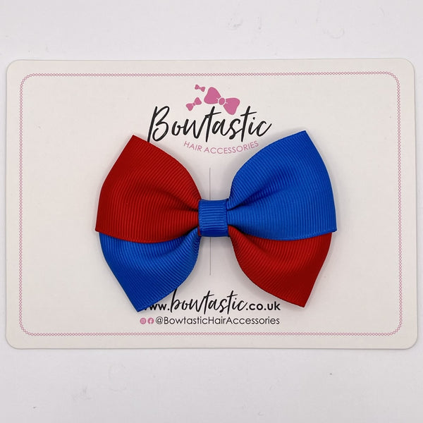 3.5 Inch Twist Bow - Royal Blue & Red