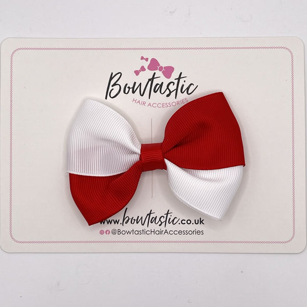 3.5 Inch Twist Bow - Red & White