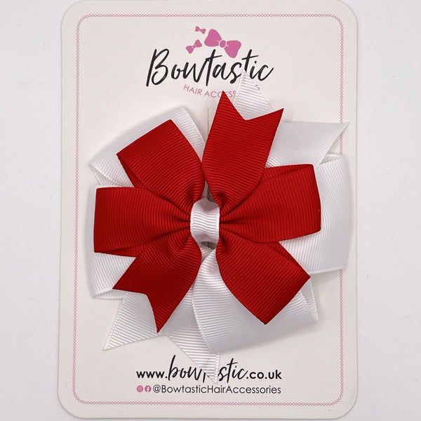 4 Inch Pinwheel Bow - Red & White