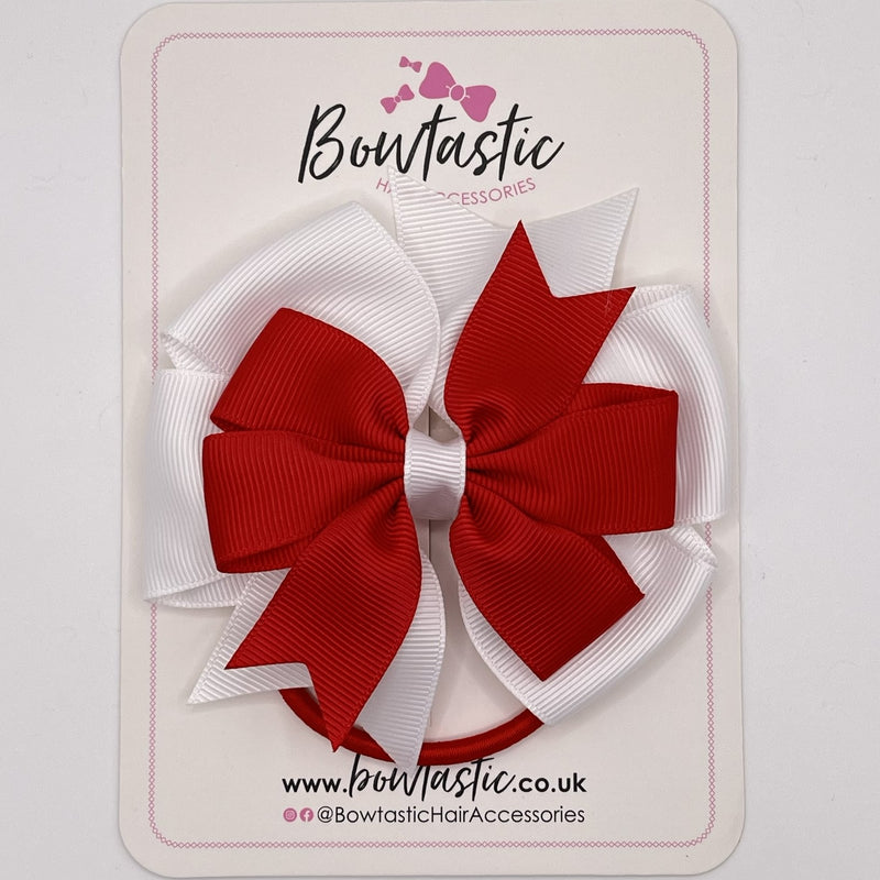 4 Inch Pinwheel Bow Bobble - Red & White