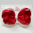 5 Inch Double Bow - Red & White