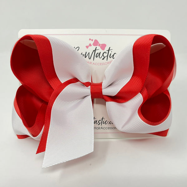 6 Inch Bow - White & Red