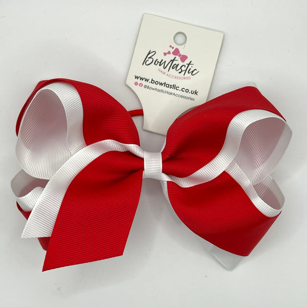 6 Inch Bow Bobble - Red & White