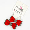 1.75 Inch Bow Thin Elastic - Red & Metal Grey - 2 Pack