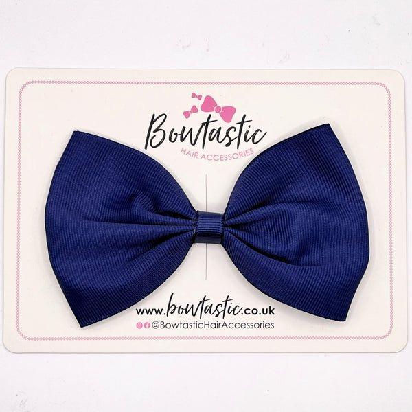 4.5 Inch Tuxedo Bow - Ink Blue