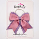 3 Inch Flat 2 Layer Tail Bow Thin Elastic - Quartz & Fresco