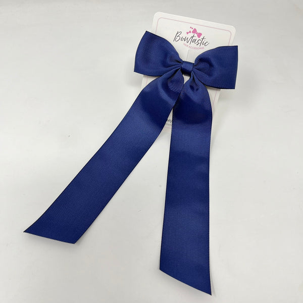 XL 4 Inch Tail Bow - Ink Blue