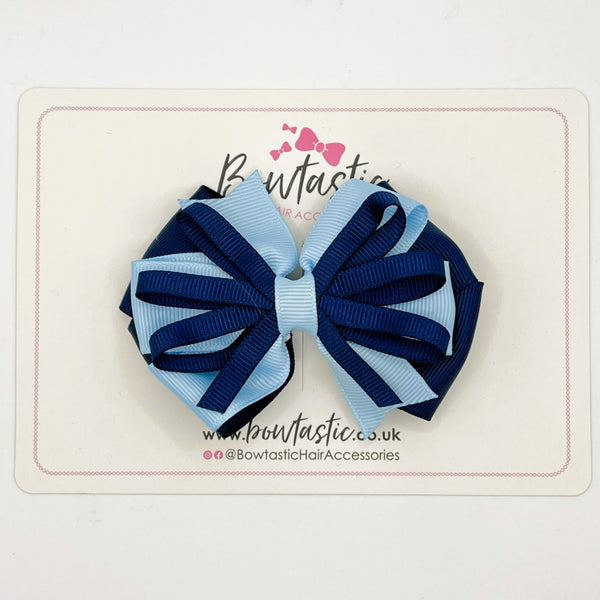 3.5 Inch Loop Bow - Navy & Blue Topaz