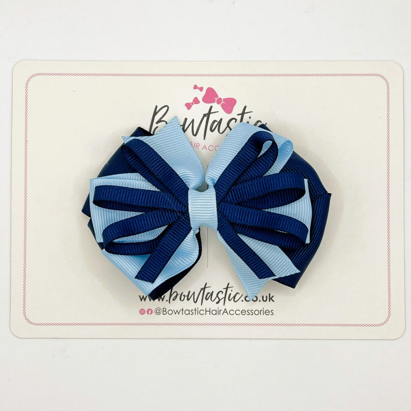 3.5 Inch Loop Bow - Navy & Blue Topaz