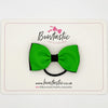 3 Inch Double Layer Bow Thin Elastic - Emerald & Black