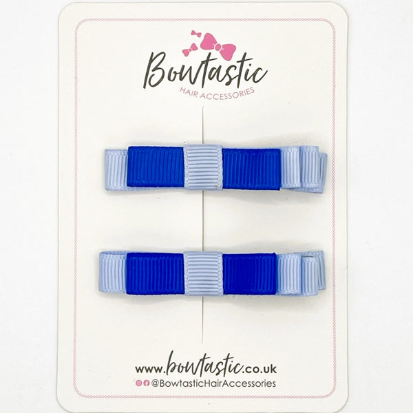 2 Inch Slide Bows - Royal Blue & Bluebell - 2 Pack