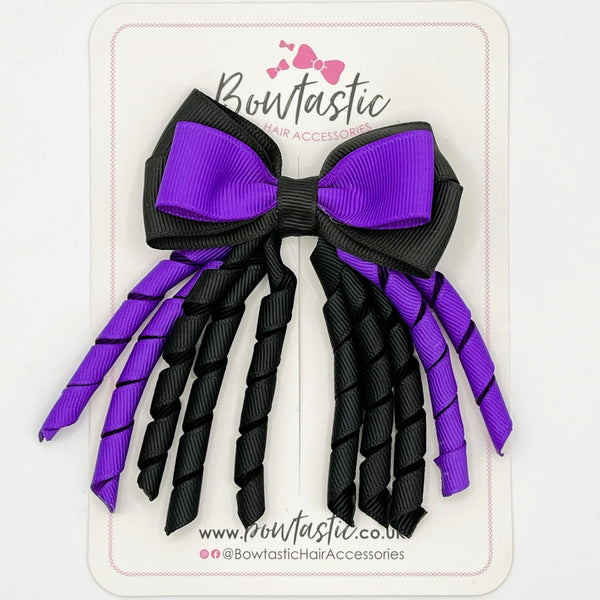 3 Inch Bow Corker Bow - Purple & Black