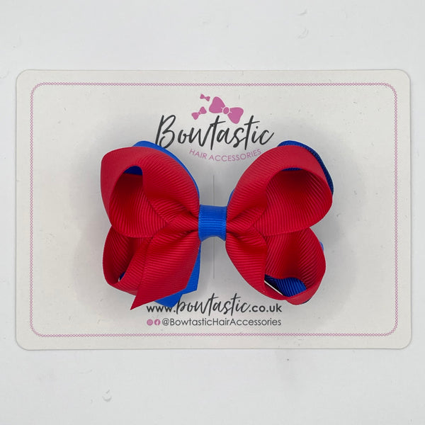 3.5 Inch 2 Layer Bow - Red & Royal Blue