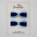 2.5 Inch Tuxedo Bow - Navy & Blue Topaz - 2 Pack