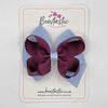 4 Inch Double Bow - Burgundy & Bluebell