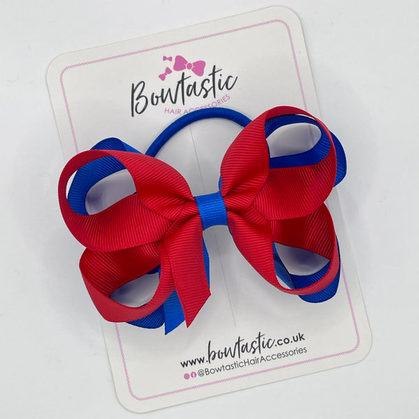 4 Inch 2 Layer Bow Bobble - Red & Royal Blue