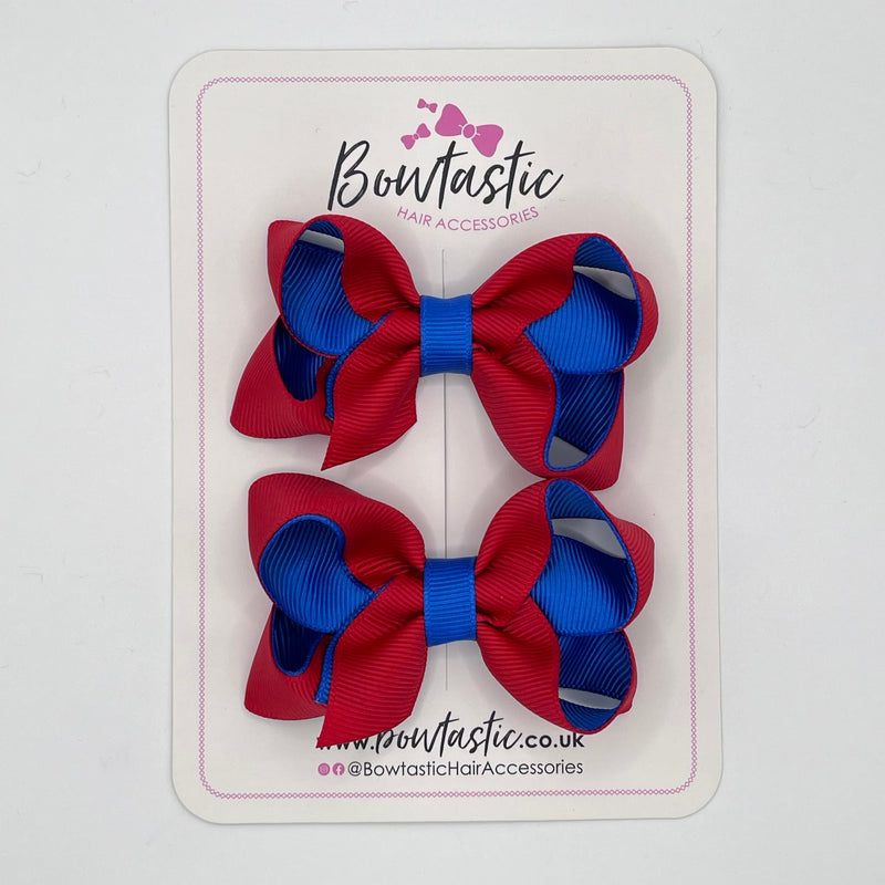 3 Inch Bow - Red & Royal Blue - 2 Pack