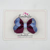 3 Inch Bow Thin Elastic - Burgundy & Bluebell