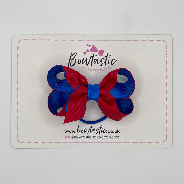 3 Inch Bow Thin Elastic - Red & Royal Blue