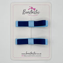 2 Inch Slide Bows - Navy & Blue Topaz - 2 Pack