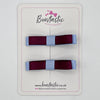 2 Inch Slide Bows - Burgundy & Bluebell - 2 Pack