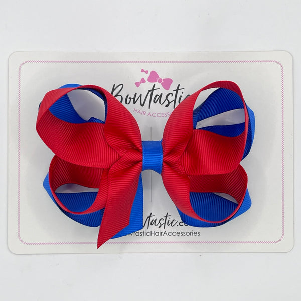 4 Inch 2 Layer Bow - Red & Royal Blue