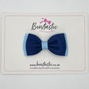3 Inch Flat Double Bow - Navy & Blue Topaz