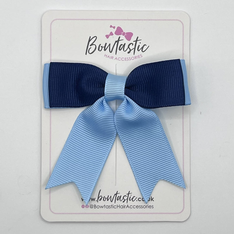 2.75 Inch Tail Bow - Navy & Blue Topaz