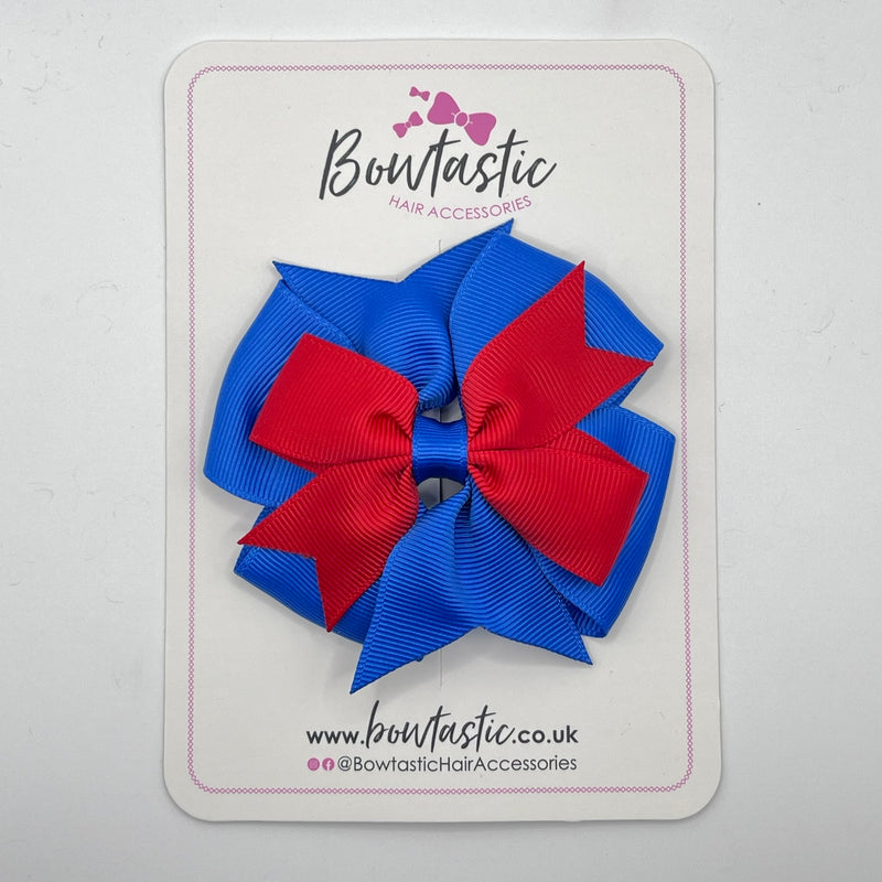 3.5 inch 2 Layer Pinwheel Bow - Red & Royal Blue