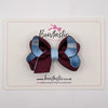 3 Inch Bow - Burgundy & Blue Topaz