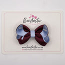 3 Inch Bow - Burgundy & Bluebell