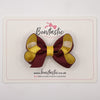 3 Inch Bow - Burgundy & Yellow Gold