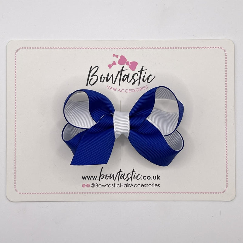 3 Inch Bow - Cobalt & White