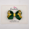 3 Inch Bow - Forest Green & Yellow Gold