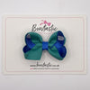 3 Inch Bow - Jade Green & Royal Blue