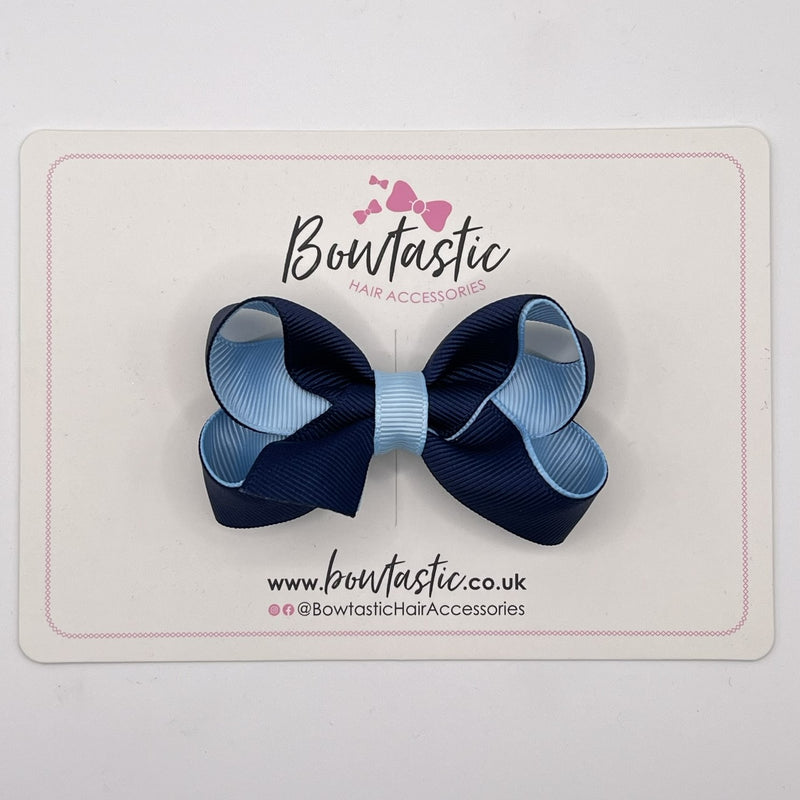 3 Inch Bow - Navy & Blue Topaz