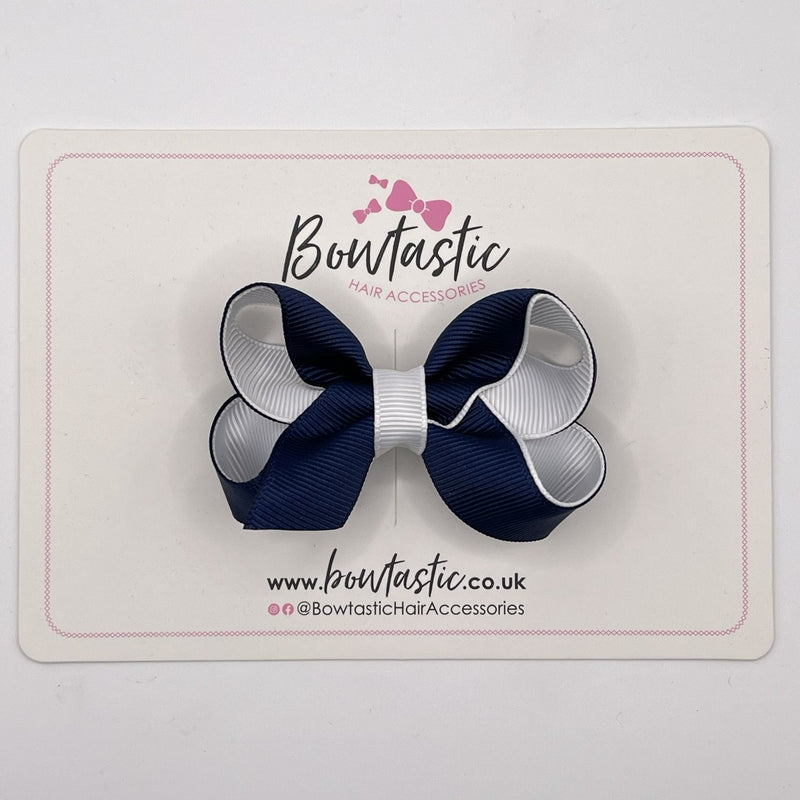 3 Inch Bow - Navy & White