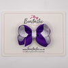 3 Inch Bow - Purple & White