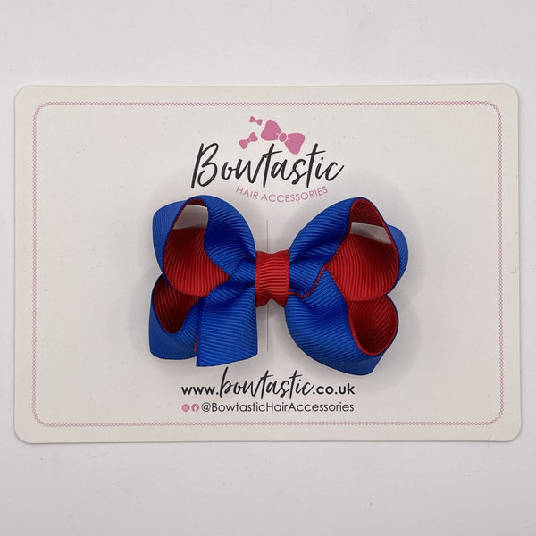 3 Inch Bow - Royal Blue & Red