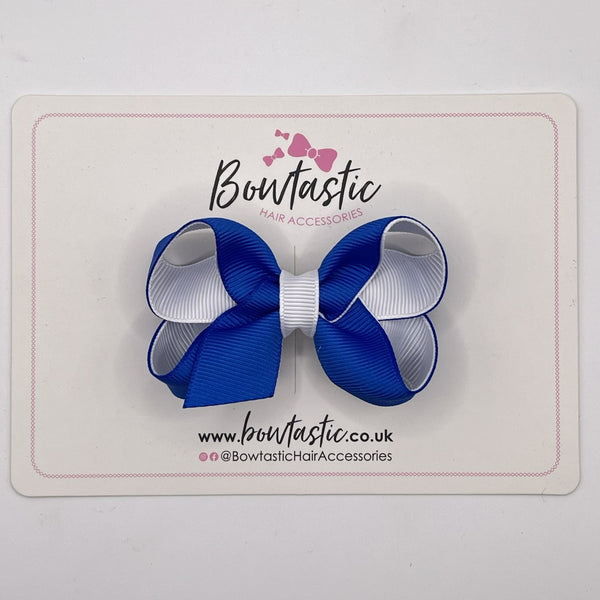 3 Inch Bow - Royal Blue & White