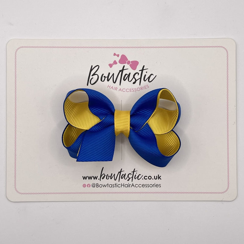 3 Inch Bow - Royal Blue & Yellow Gold