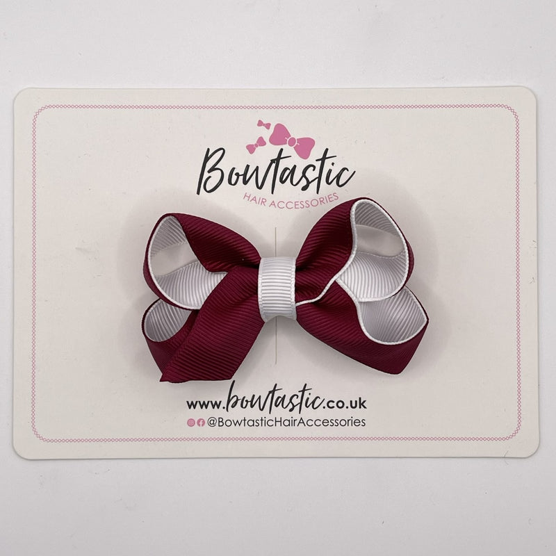 3 Inch Bow - Wine & White