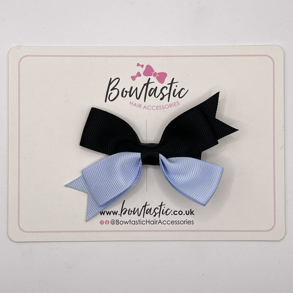 3 Inch Butterfly Bow Style 2 - Black & Bluebell