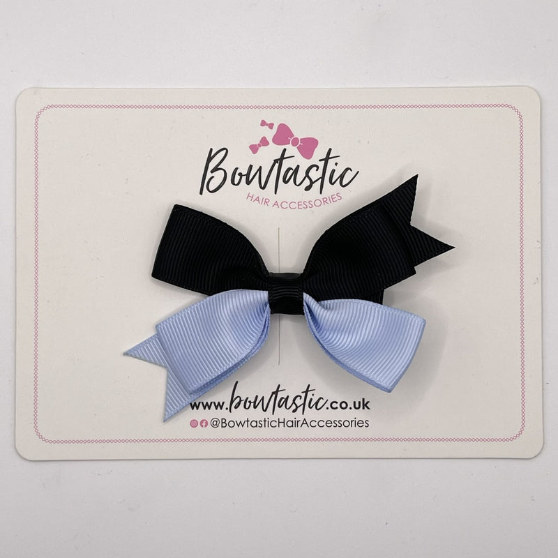 3 Inch Butterfly Bow Style 2 - Black & Bluebell