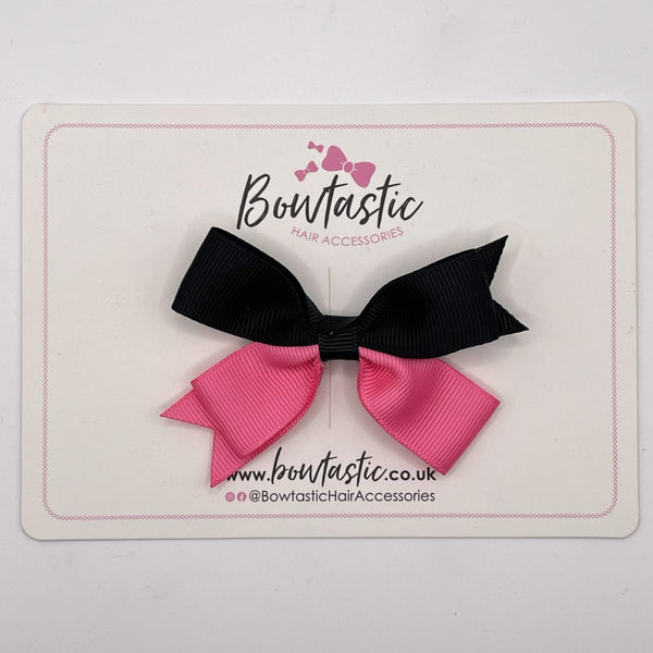 3 Inch Butterfly Bow Style 2 - Black & Hot Pink